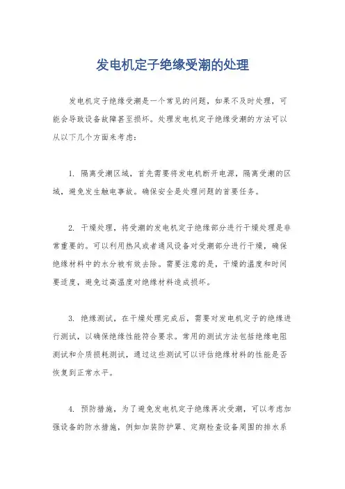 发电机定子绝缘受潮的处理