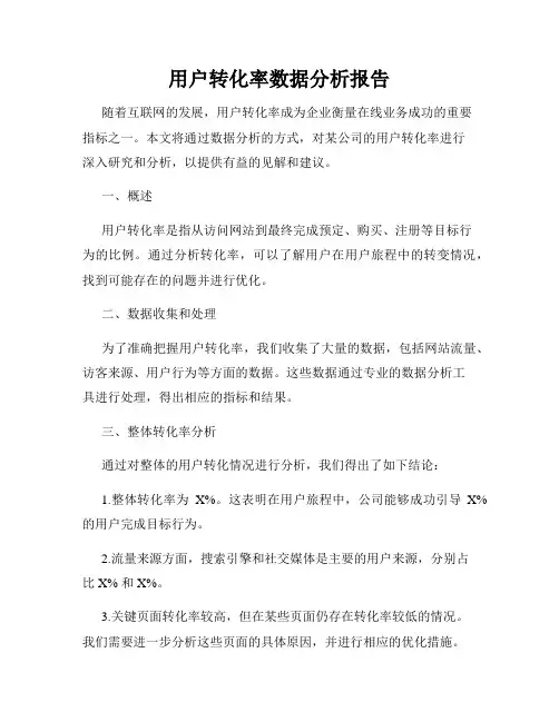 用户转化率数据分析报告