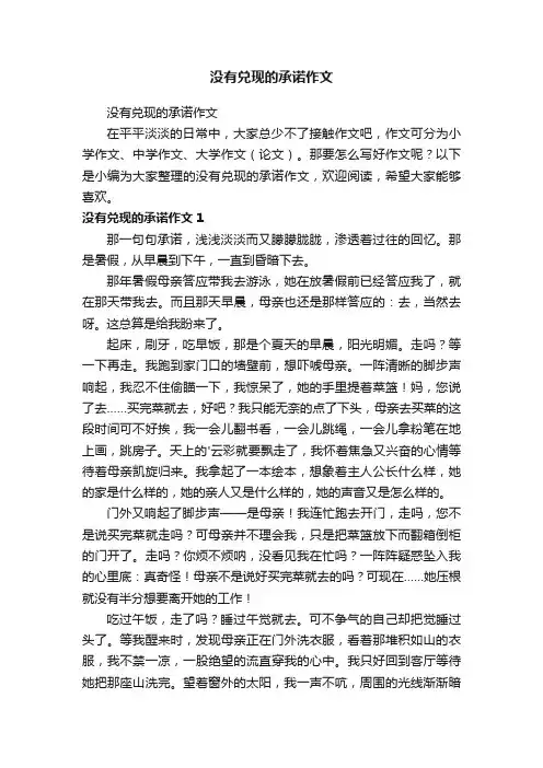 没有兑现的承诺作文
