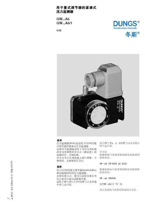 冬斯GW-A5压力监测器中文说明书
