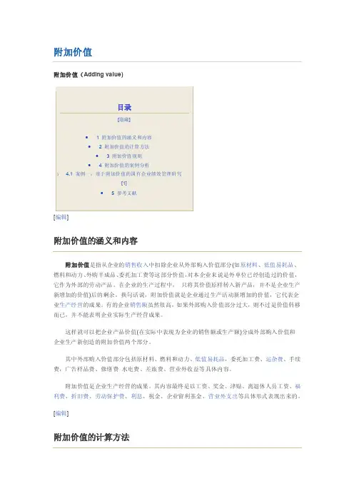 附加价值——精选推荐