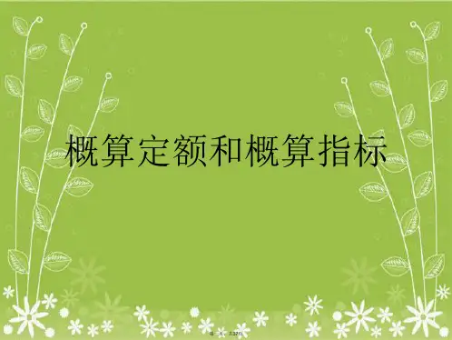 概算定额和概算指标