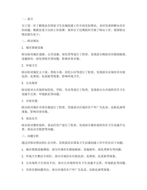 暗访情况报告