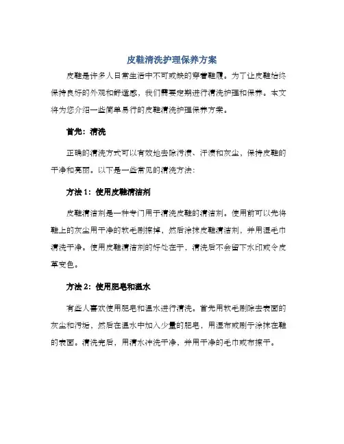 皮鞋清洗护理保养方案