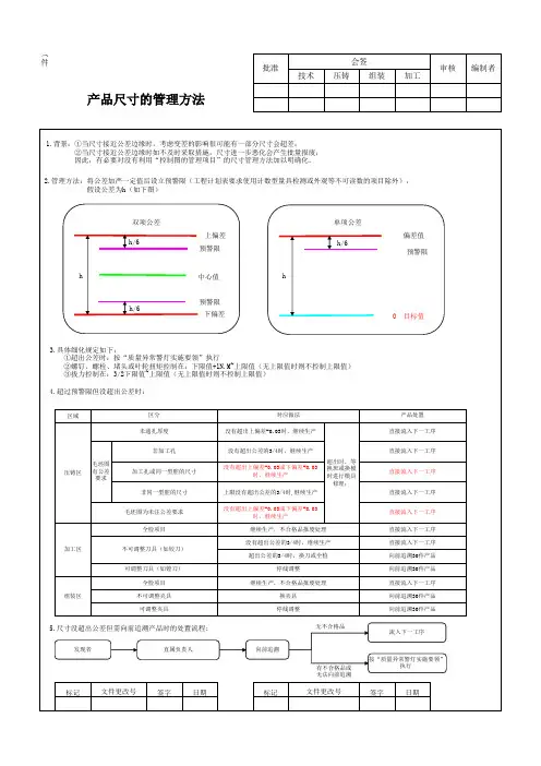 非CPK(过程能力)管控尺寸管理的方法