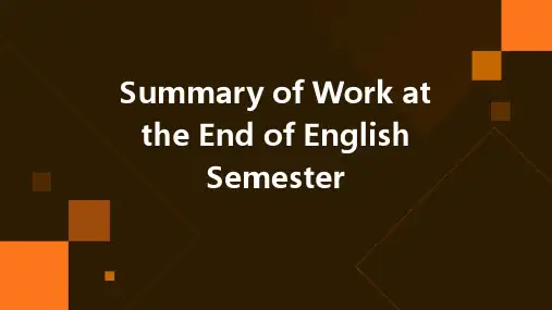 英语学期末工作总结PPT