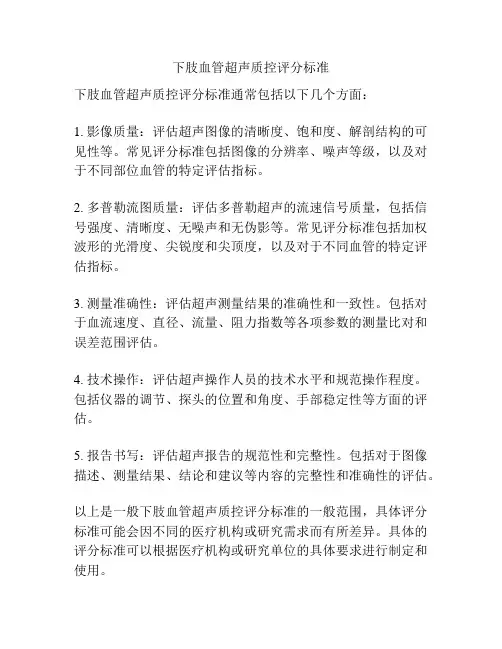 下肢血管超声质控评分标准