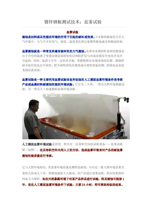 镀锌钢板测试技术：盐雾试验