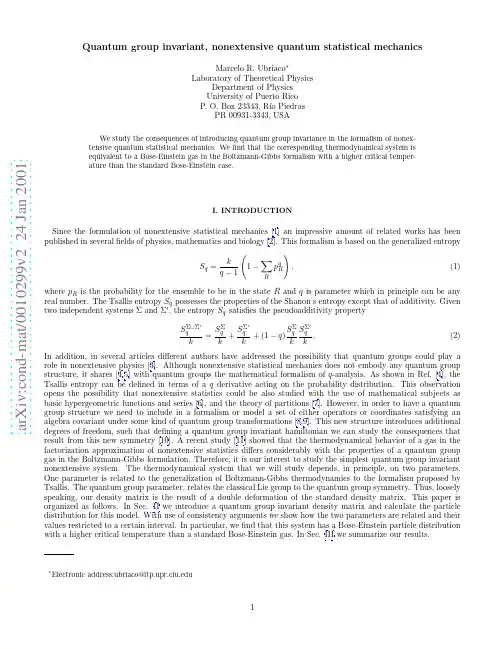 Quantum group invariant, nonextensive quantum statistical mechanics