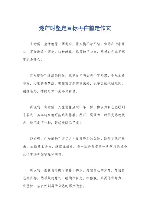 迷茫时坚定目标再往前走作文