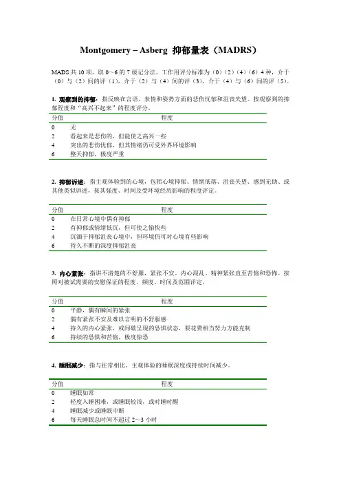 MADS量表
