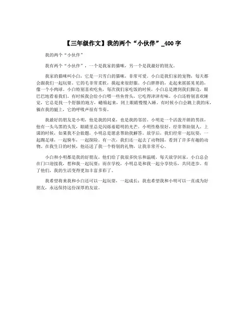 【三年级作文】我的两个“小伙伴”_400字