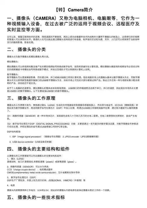 【转】Camera简介