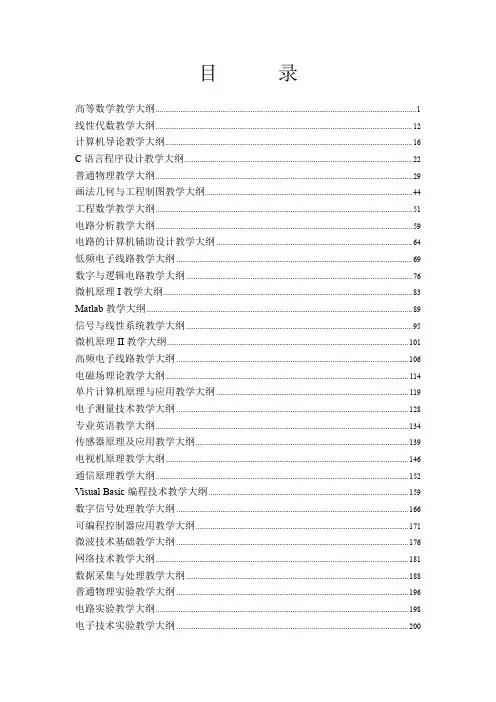 电子信息工程专业教学大纲