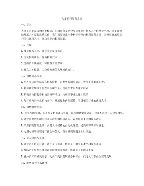 人才招聘运营方案