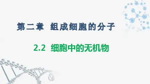 2.2 细胞中的无机物 课件【新教材】人教版(2019)高中生物必修一(共26张PPT)