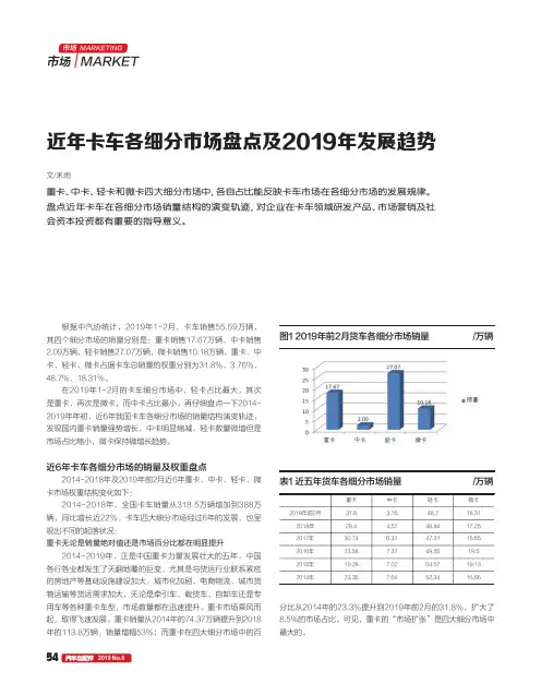 近年卡车各细分市场盘点及2019年发展趋势