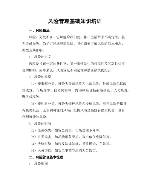 风险管理基础知识培训