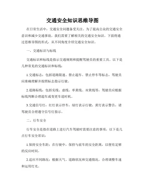 交通安全知识思维导图