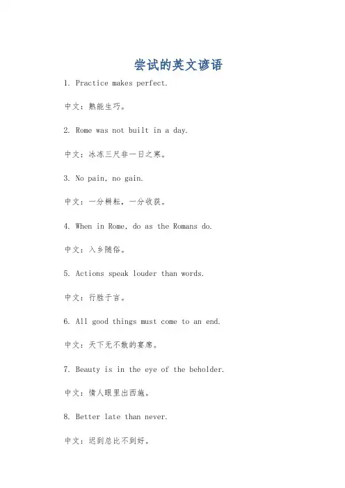 尝试的英文谚语