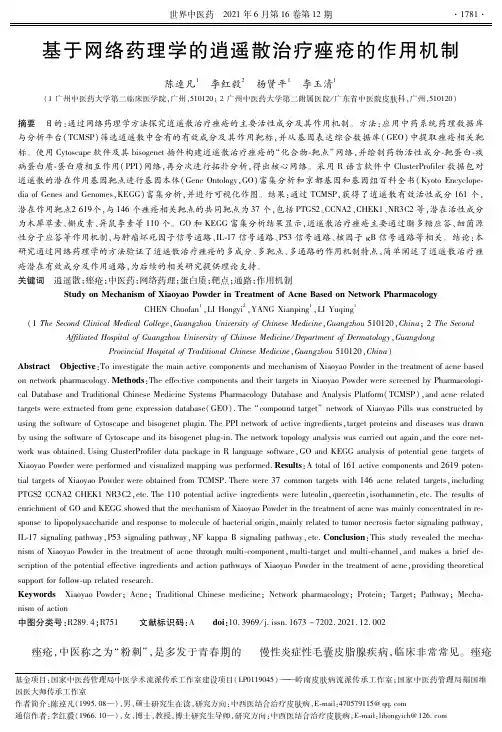 基于网络药理学的逍遥散治疗痤疮的作用机制