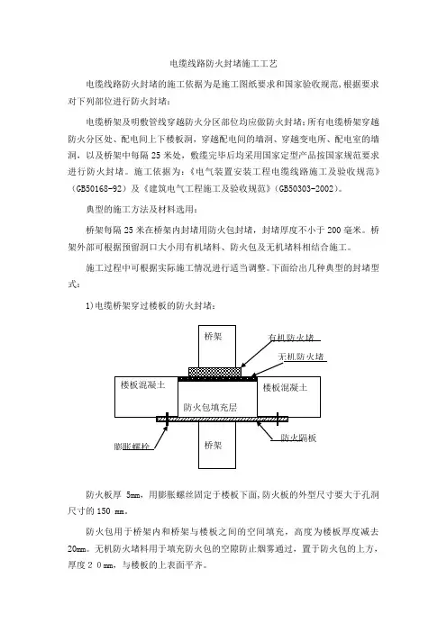 电缆线路防火封堵施工工艺