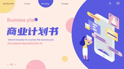 动漫风 商业计划书  PPT模板