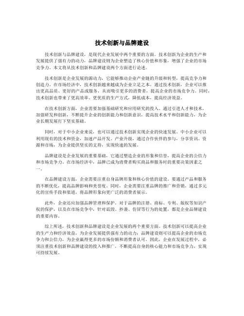 技术创新与品牌建设