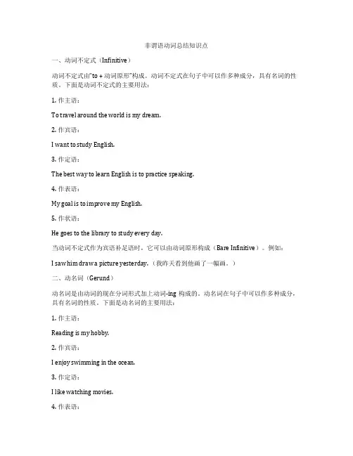 非谓语动词总结知识点