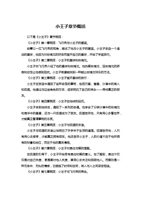 小王子章节概括