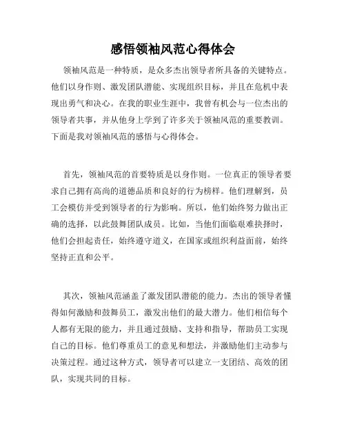 感悟领袖风范心得体会