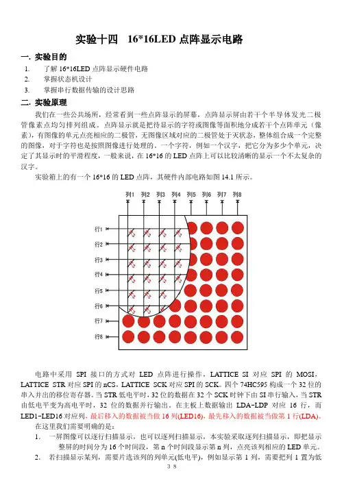 实验14LED1616点阵显示电路