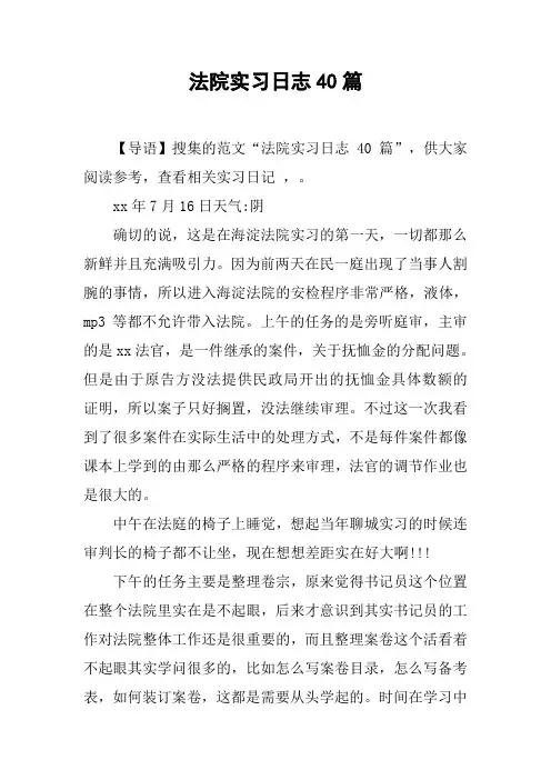 法院实习日志40篇