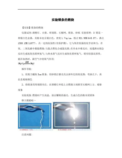 实验镁条的燃烧