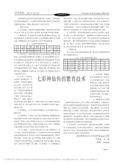 七彩神仙鱼的繁育技术