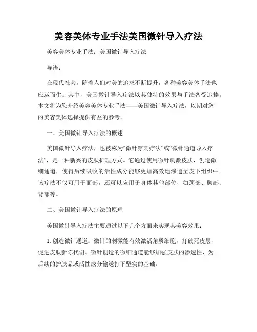 美容美体专业手法美国微针导入疗法