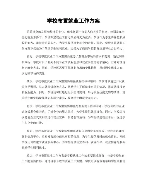学校布置就业工作方案