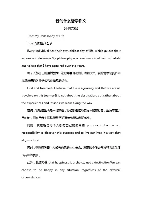 我的什么哲学作文