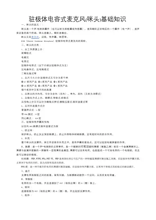 咪头基础知识