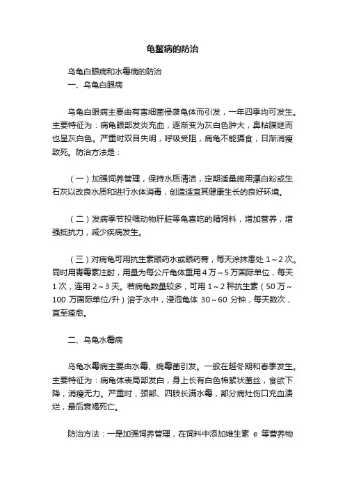 龟鳖病的防治