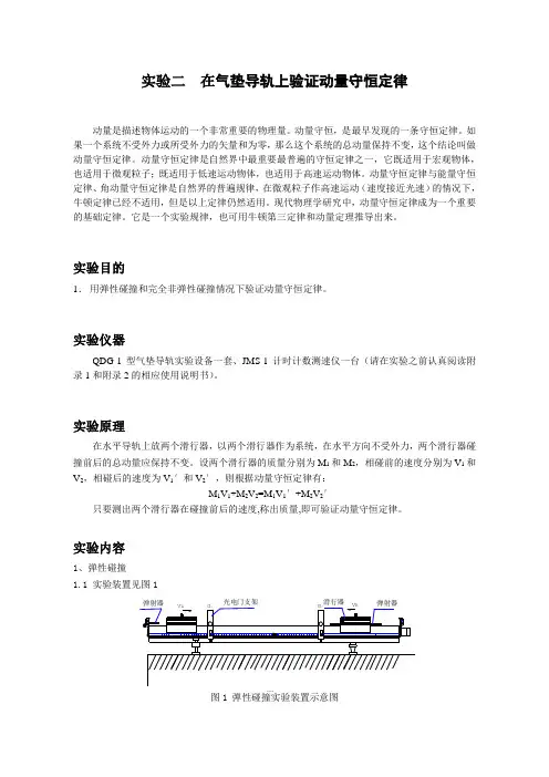 气垫导轨上验证动量守恒定律