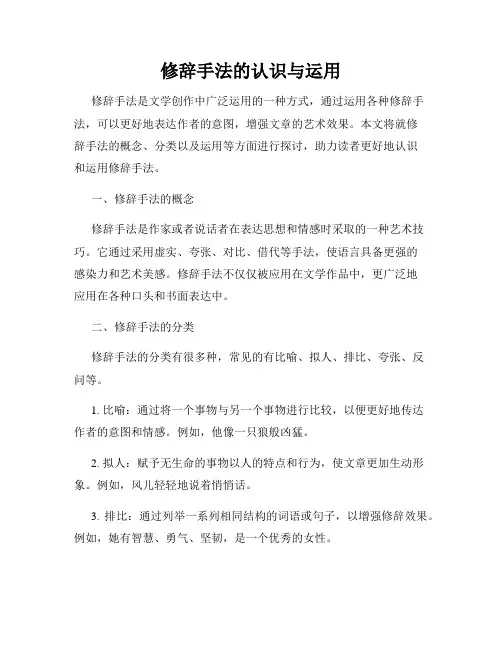 修辞手法的认识与运用