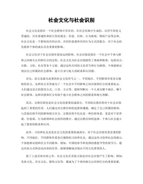 社会文化与社会识别