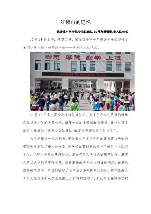 梁垛镇小学入队仪式