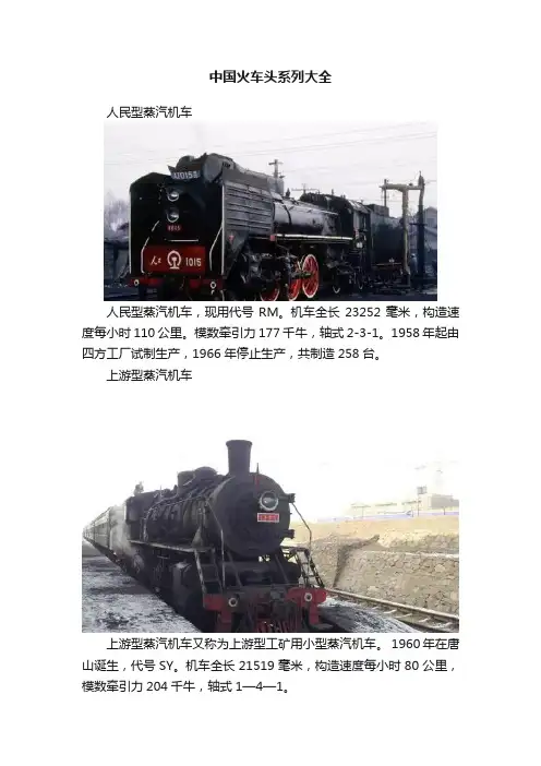 中国火车头系列大全