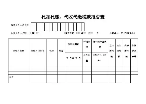 代扣代缴代收代缴税款报告表