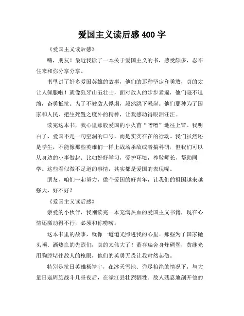 爱国主义读后感400字