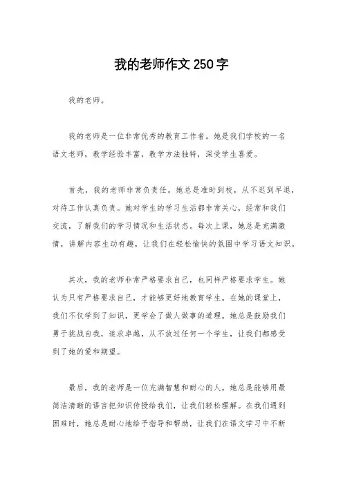 我的老师作文250字