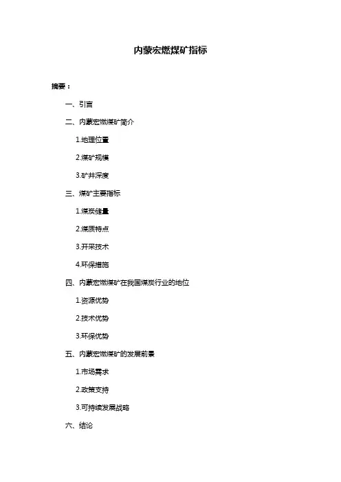 内蒙宏燃煤矿指标