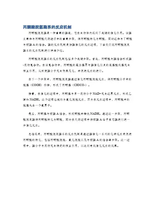 丙酮酸脱氢酶系的反应机制